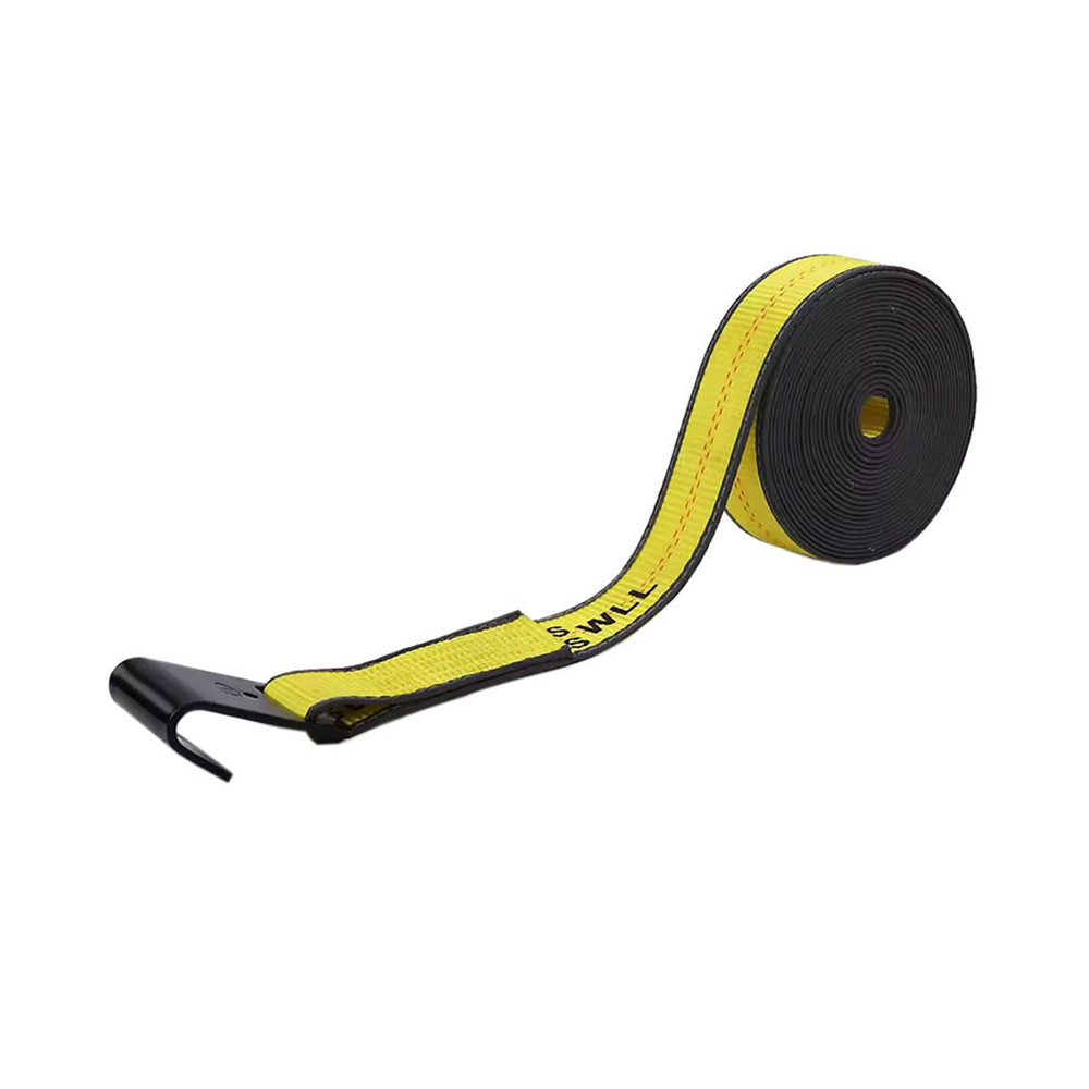 حزام ونش مقطورة عالي التحمل مقاس 2 × 30 بوصة مع خطاف مسطح