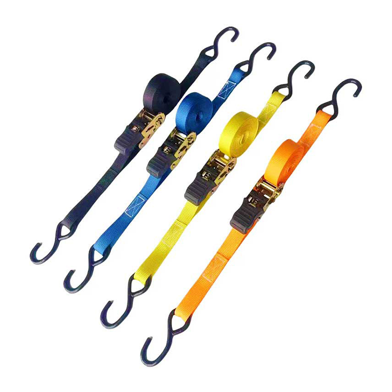 حزام سقاطة بمقبض إبهام متعدد الألوان مقاس 1 × 15 بوصة مع خطافات S مطلية بالفينيل