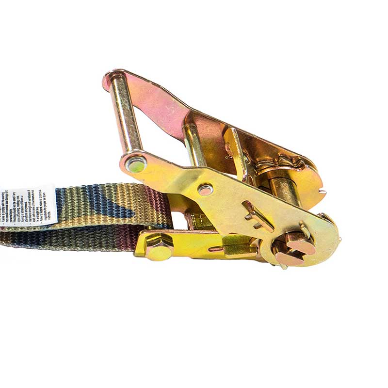 حزام سقاطة بمقبض حديد مموه مقاس 1 × 8 بوصة مع خطاف على شكل حرف S وحافظة مطلية بالفينيل