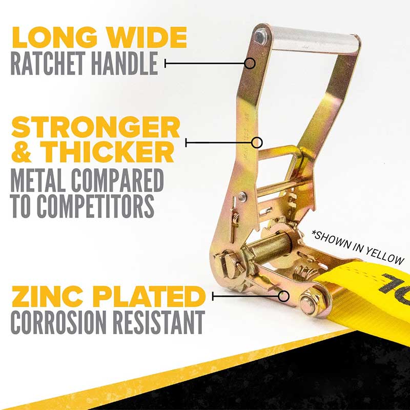 حزام سقاطة مقاس 2 × 27 بوصة مع خطافات مسطحة