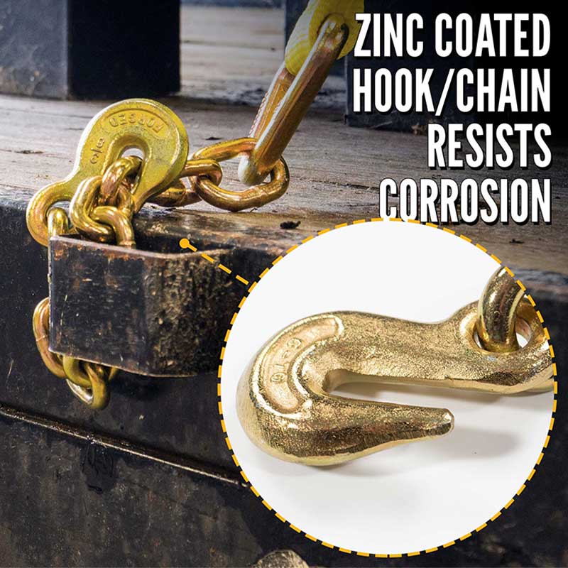 حزام ربط بسقاطة مقاس 3 بوصة × 30 بوصة مع ملحقات السلسلة