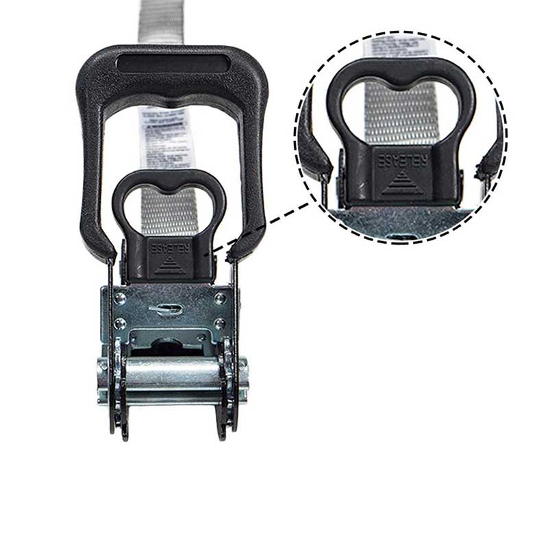 حزام سقاطة بمقبض مطاطي مقاس 1 × 15 بوصة مع خطافات سلكية مطلية بالفينيل