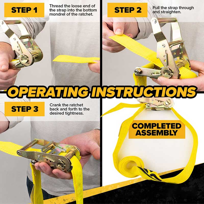 حزام السقاطة الذي لا نهاية له باللون الأصفر مقاس 2 × 20 بوصة